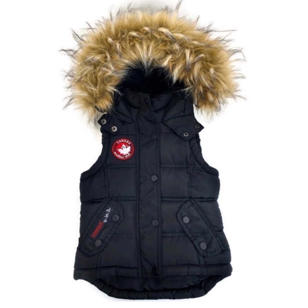 Canada Weather Gear Girls Hooded Vest c3.